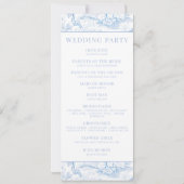 ブルーチノワセリーフローラ結婚式プログラムカード (裏面)