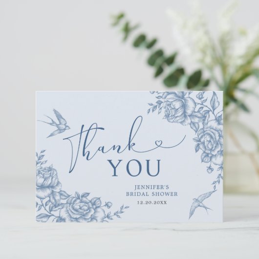 ブルーチノワセリーブライダルシャワーサンキューカード サンキューカード (スタンド正面)