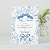 ブルーチノワセリーボウウッドランドサファリベイビーシャワー 招待状 (スタンド正面)