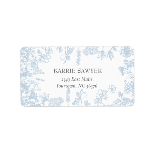 ブルーチノワセリー差出人住所ラベル ラベル (正面)