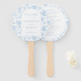 ブルーチノワセリー磁器フローラ結婚式 プログラム ハンドファン