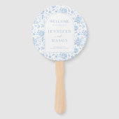 ブルーチノワセリー磁器フローラ結婚式 プログラム ハンドファン (正面)