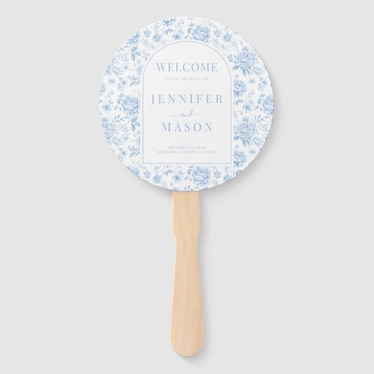 ブルーチノワセリー磁器フローラ結婚式 プログラム ハンドファン (正面)