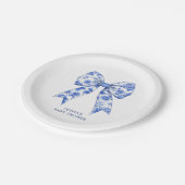 ブルーチャイノアイセリーコケットバーブベビーシャワー ペーパープレート (アングル)