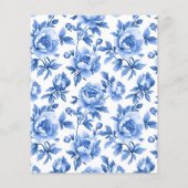 ブルーチャイノアイセリーバーブベビーシャワー招待状 (裏面)