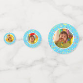 ブルーチャイルドの誕生日パーソナライズされた写真紙吹雪 コンフェッティ (正面)