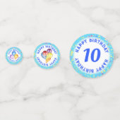 ブルーチャイルドの誕生日パーソナライズされた写真紙吹雪 コンフェッティ (裏面)