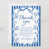 ブルーチャオベビーイタリアンベビーシャワーサンキューカード サンキューカード (正面)