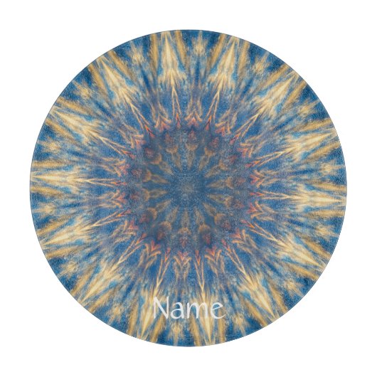 ブルーチャクラ万華鏡のように千変万化するパターンサンダー_コーブ カッティングボード (正面)