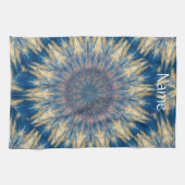ブルーチャクラ万華鏡のように千変万化するパターンサンダー_コーブ キッチンタオル (横)