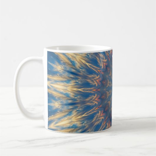 ブルーチャクラ万華鏡のように千変万化するパターンサンダー_コーブ コーヒーマグカップ (左)