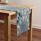 ブルーチャクラ万華鏡のように千変万化するパターンサンダー_コーブ ショートテーブルランナー (インサイチュ)