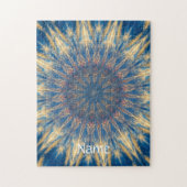 ブルーチャクラ万華鏡のように千変万化するパターンサンダー_コーブ ジグソーパズル (縦)