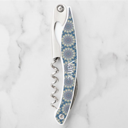 ブルーチャクラ万華鏡のように千変万化するパターンサンダー_コーブ ソムリエナイフ (正面)