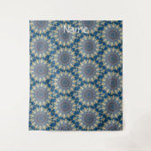 ブルーチャクラ万華鏡のように千変万化するパターンサンダー_コーブ タペストリー (正面)