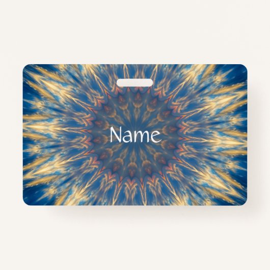 ブルーチャクラ万華鏡のように千変万化するパターンサンダー_コーブ バッジ (正面)