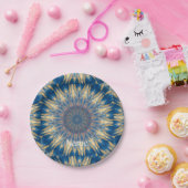 ブルーチャクラ万華鏡のように千変万化するパターンサンダー_コーブ ペーパープレート (パーティー)