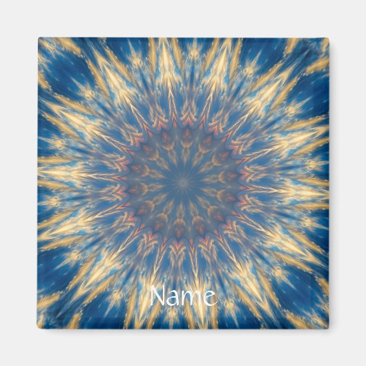 ブルーチャクラ万華鏡のように千変万化するパターンサンダー_コーブ マグネット (正面)