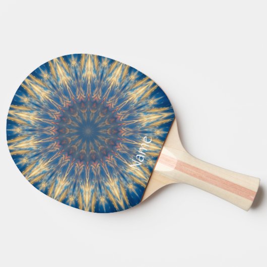 ブルーチャクラ万華鏡のように千変万化するパターンサンダー_コーブ 卓球ラケット (横)