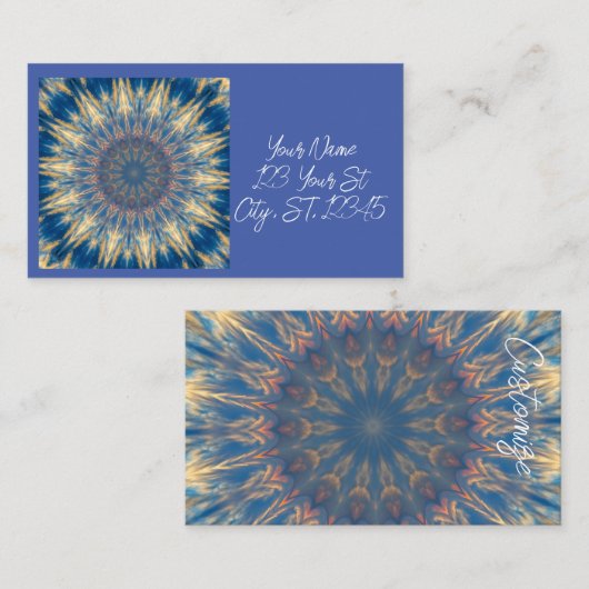 ブルーチャクラ万華鏡のように千変万化するパターンサンダー_コーブ 名刺 (正面/裏面)