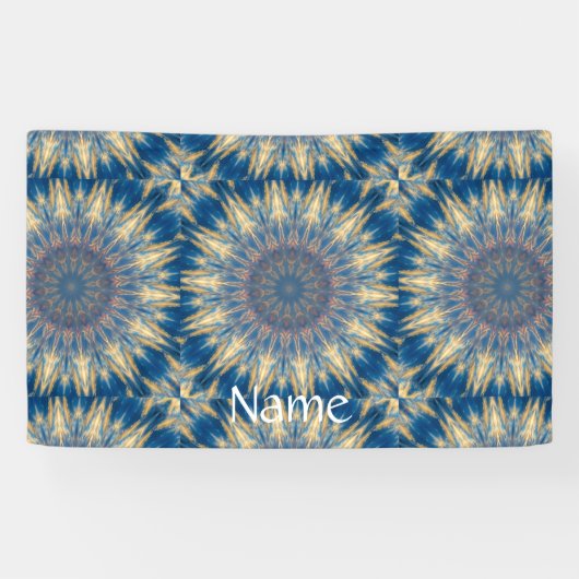 ブルーチャクラ万華鏡のように千変万化するパターンサンダー_コーブ 横断幕 (横)