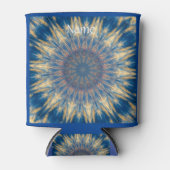 ブルーチャクラ万華鏡のように千変万化するパターンサンダー_コーブ 缶クーラー (正面)