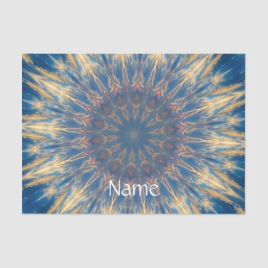 ブルーチャクラ万華鏡のように千変万化するパターンサンダー_コーブ 薄葉紙 (正面)