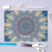 ブルーチャクラ万華鏡のように千変万化するパターンサンダー_コーブ 薄葉紙 (クラフト)