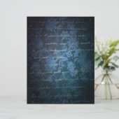 ブルーチャコールグレーグランジフローラスクラップブック紙 (スタンド正面)