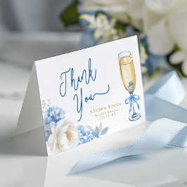 ブルーチャンパンジーン 結婚前お披露目 折りたためる感謝カード サンキューカード