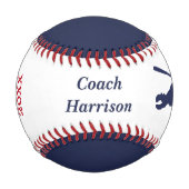 ブルーチャンピオンコーチパーソナライズされた 野球ボール (正面)