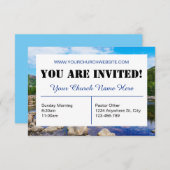 ブルーチャーチ招待状カード 招待状 (正面/裏面)