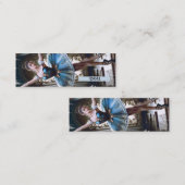 ブルーチュチュウのバレエダンサーの名前をカスタムするブックマーク スキニー名刺 (正面/裏面)