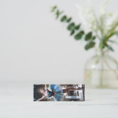 ブルーチュチュウのバレエダンサーの名前をカスタムするブックマーク スキニー名刺 (スタンド正面)