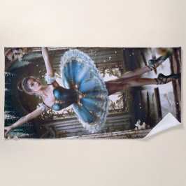 ブルーチュツのバレエダンサー ビーチタオル