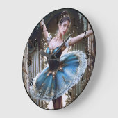 ブルーチュツのバレエダンサー ラージ壁時計 (傾斜)