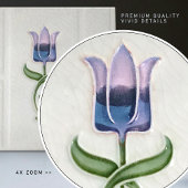 ブルーチューリップウォールデコールアールヌーボーアールデコギボンズ タイル