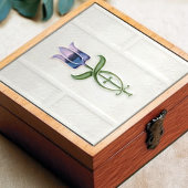 ブルーチューリップウォールデコールアールヌーボーアールデコギボンズ タイル