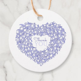 ブルーチューリップハート感謝していユー結婚式の引き出物ラベル フェイバータグ