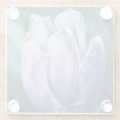 ブルーチューリップフラワーアートガラスコースター ガラスコースター (裏面)