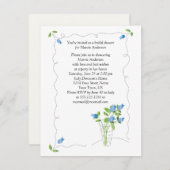 ブルーチューリップフラワーズブライダルシャワー招待状 招待状 (正面/裏面)