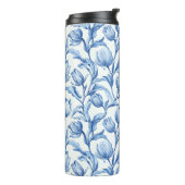 ブルーチューリップヴィンテージフローラルパターン タンブラー (回転左)