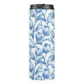 ブルーチューリップヴィンテージフローラルパターン タンブラー (裏面)