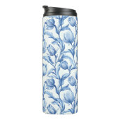 ブルーチューリップヴィンテージフローラルパターン タンブラー (回転右)