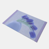 ブルーチューリップ静物詩 ドアマット (アングル)