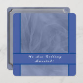 ブルーチュール生地 – 任意のカラー結婚式招待状 招待状 (正面/裏面)