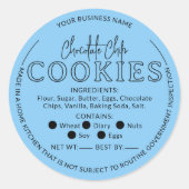 ブルーチョコレートチップクッキーコテージ法ステッカー ラウンドシール (正面)