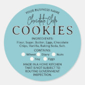 ブルーチョコレートチップクッキーコテージ法ステッカー ラウンドシール (正面)