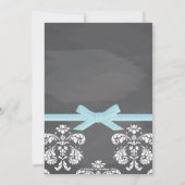 ブルーチョークボードホタルのメイソンジャー ベビーシャワー 招待状 (裏面)