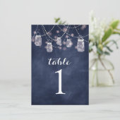 ブルーチョークボードメイソンジャー テーブルナンバー (スタンド正面)